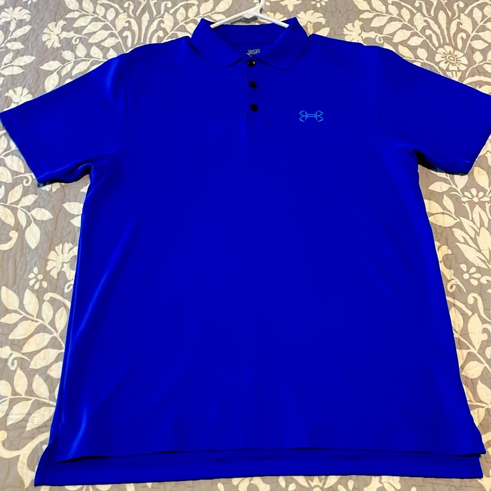 Men’s medium underarmour royal blue polo